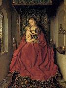 Jan Van Eyck Suckling Madonna Enthroned painting